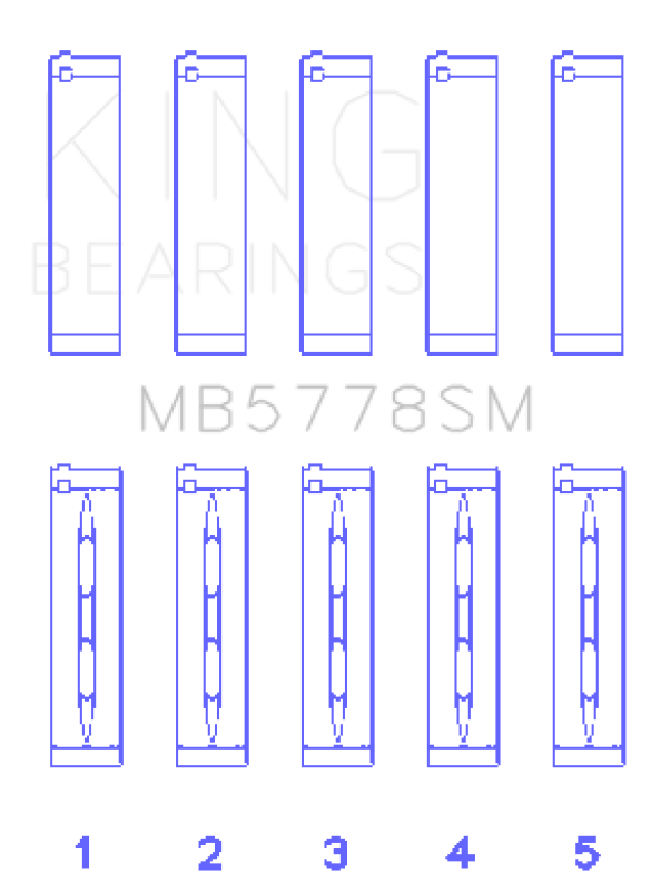 King Engine Bearings Audi/VW 1.8/2.0 TSI/TFSI (Size 0.25 Oversized) Main Bearing Set